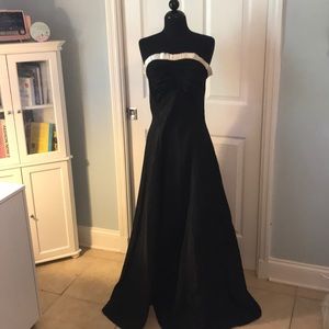 VINTAGE 50s 60s black evening gown